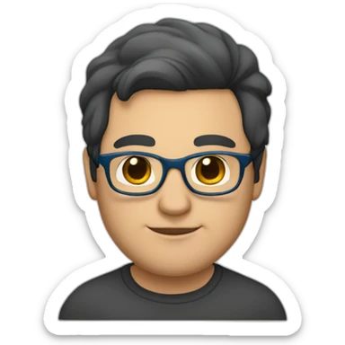 white-40-year-old-fat-man-with-long-black-hair,-brown-eyes,-blue-glasses,-no-beard. sticker