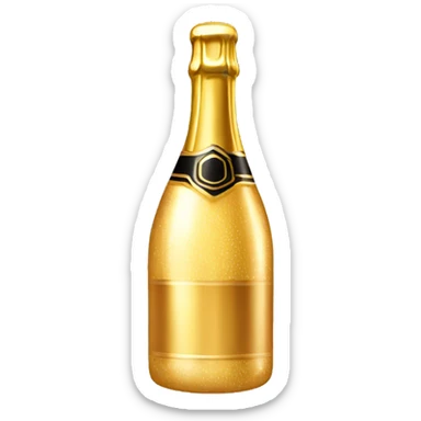 golden champagne bottle sticker