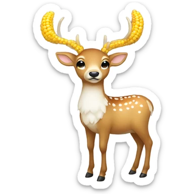 deer with white bow on corn sticker
