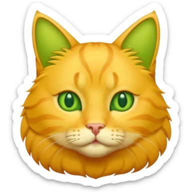 GATO AMARILLO SIN OREJAS VERDES sticker
