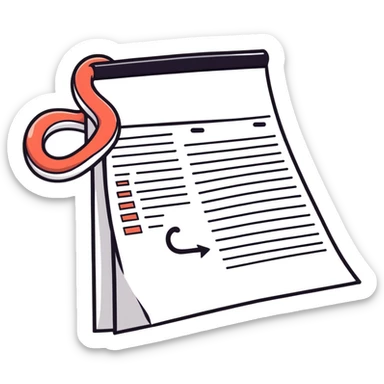 long curling to-do list paper looping up and down like a snake with tiny checkboxes fading into distance sticker