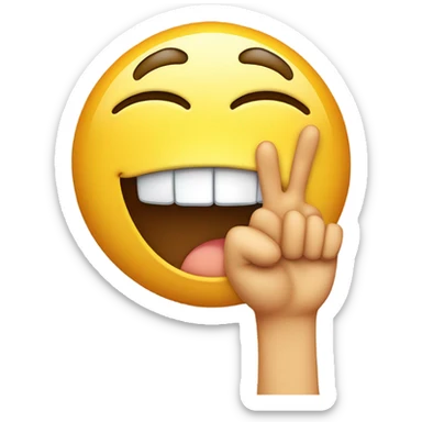 Crying laughing emoji with two middle fingers sticker