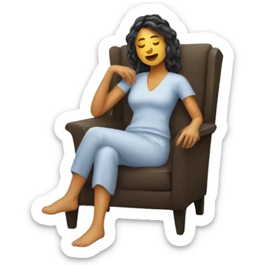 A woman relax in the armchair  sticker