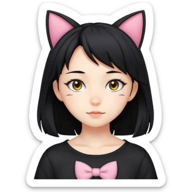 Cat human girl 18 years anime sticker