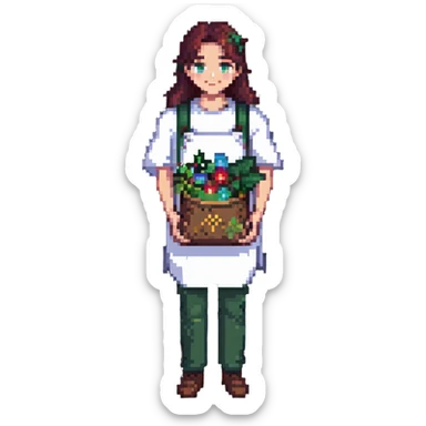 Healer with herbs bag sticker