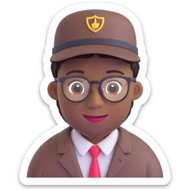 black man with glasses, Soul movie style, gentle smile, wearing a hat sticker