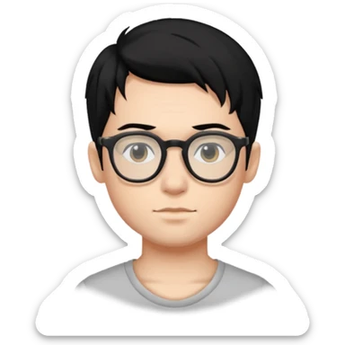 Has un chico con anteojos y tatuajes con pelo negro piel blanca sticker