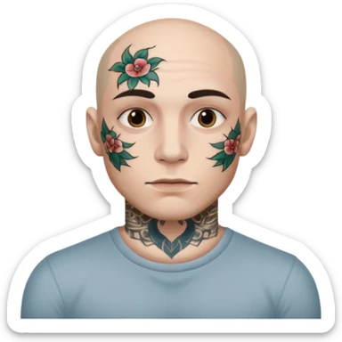 tattoo man, white skintone,tattoos on face. sticker