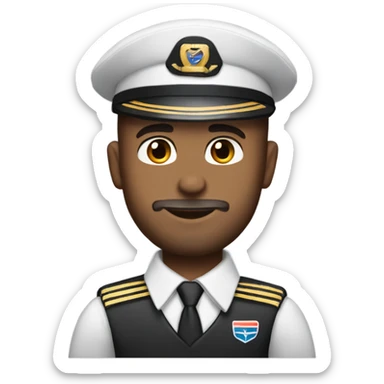 Airline Pilot with buzz cut and a stable beard sticker