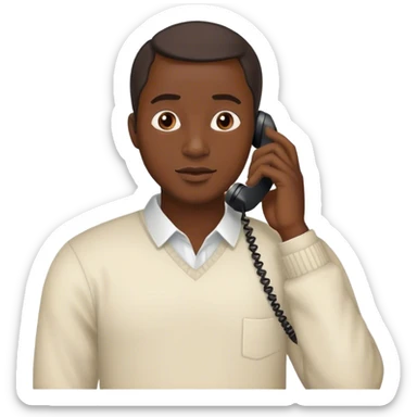 A nigerian man on a phone call talking to someone sticker
