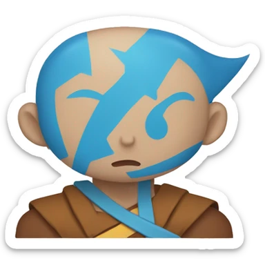 Aang emoji blue arrow on head sticker