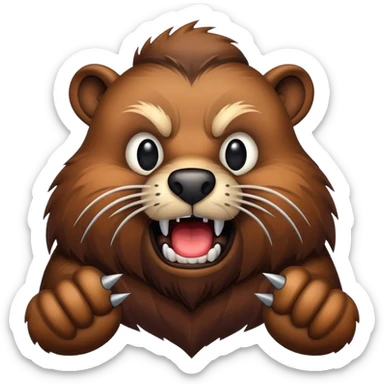 brutal beaver with a black beard sticker