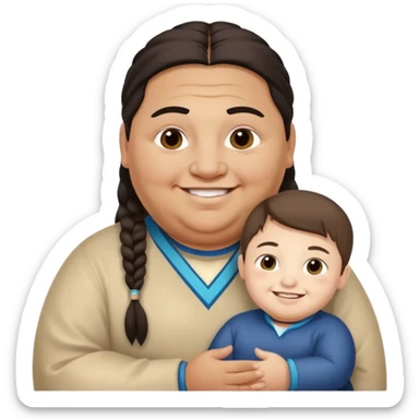 Native American, Indian, obese, Jewish, smiling, happy, autistic, with down syndrome, kid face sticker