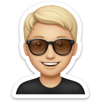 Naughty looking smile with sunglass  I mean  this kind of smile "😊" sticker