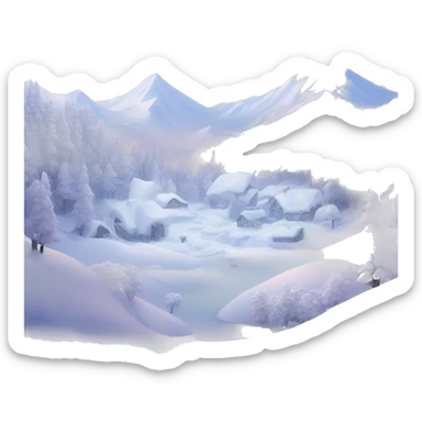 dreamy snow nature scene sticker