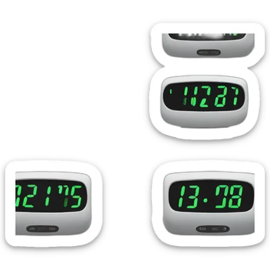 digital alarm clock with 1337 written on it sticker