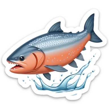 salmon flopping around on land sticker