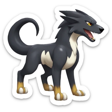 Black Cool Edgy Sergal-Poochyena-Houndoom-Fakémon  sticker