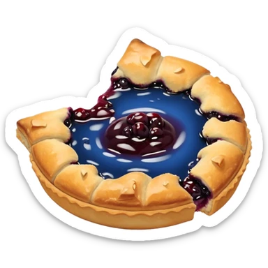 Make an emoji of a blueberry puff (small) that's broken off a bit so you can see the blueberry jam sticker
