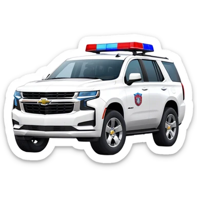 Emergency Response SUV - Chevrolet Tahoe (Model Year: 2021) (Iconic colour: White with red/blue sirens) sticker