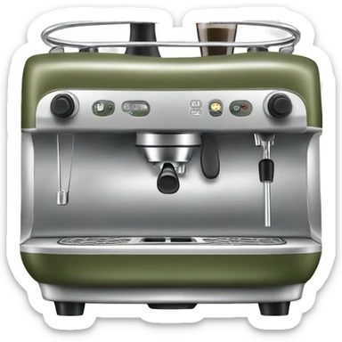 Olive green espresso machine sticker