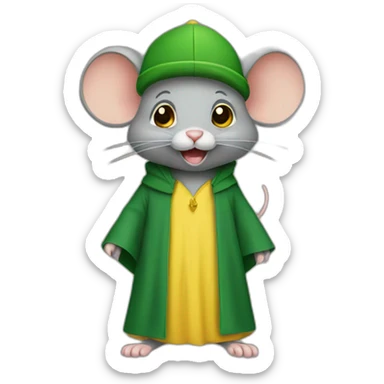 old jerry mouse with green cap and yellow Abaya sticker