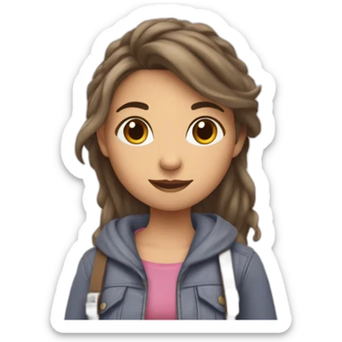 Fille qui fait un câlin à un garcs sticker