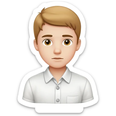 white shirt with three white buttons for a boy sticker