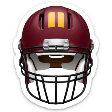 College football player helmet in maroon color sticker