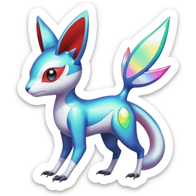 Shiny Colorful Vernid-Trico-Meloetta-Latias-Koraidon-Peppercat-Protogen-Pokémon-Digimon-Fakémon-fusion-hybrid-creature sticker