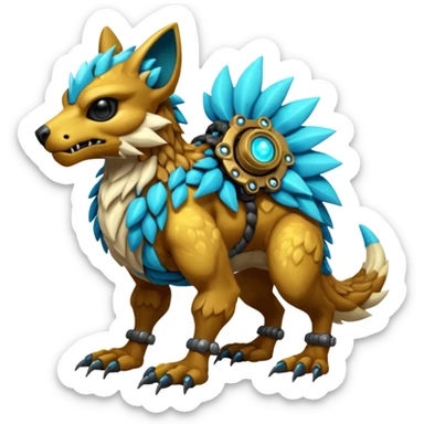 Wickerbeast-Protogen-Primagen-Gremz-Grem2-fusion-animal-hybrid-creature, full body  sticker