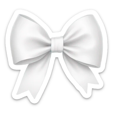 White bow on white bow sticker