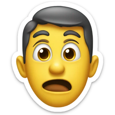 A classic yellow face with wide, open eyes. The tongue is sticking out slightly and the cheeks are raised, creating a playful and cheeky expression. The overall look is fun, lighthearted, and mischievous. sticker