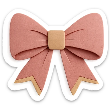 coquette bow with layered paper craft look sticker