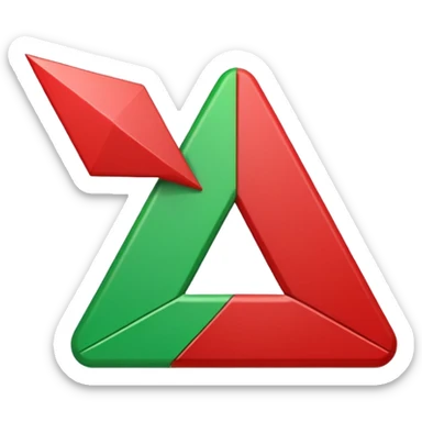 Tag vermelha com uma flecha pra cima verde do lado sticker