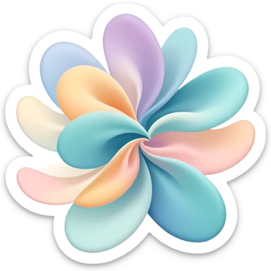 Abstract floating forms shifting in air, ethereal masculine energy, subtle radiance, symbolic of style influence, minimal flowing shapes sticker