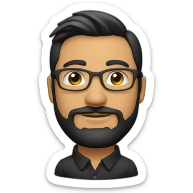 Elkin de la cruz-consultor de negocios-sombra barba blanca-lentes marco negro sticker