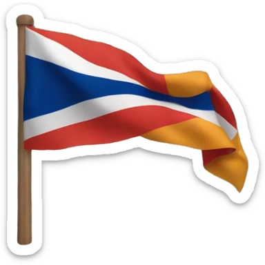 Crea Un emoji de la bandera de Costa Rica pero en vez del azul el naranjado y en vez del rojo amarillo sticker