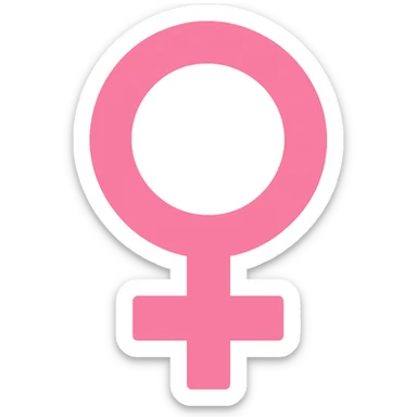 female gender symbol, flat pink, minimal emoji style, suitable for Discord role icon, color icon style, simple and bold, clean lines, modern look sticker