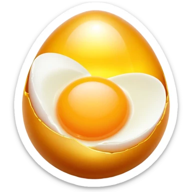 Chicken, egg yolks, and liver glowing with a gentle golden aura that represents their vitamin A content. Soft rays of light emanate from these foods, showing their nutritional benefits without any creepy elements. sticker