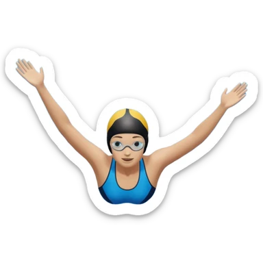 person swimming laps in pool zoomed out showing lap swiming back stroke, no more zoomed out full body but par under water I want to see the water more blue  sticker