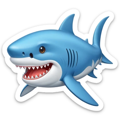 Tiburon de pie con zapatos azules sticker