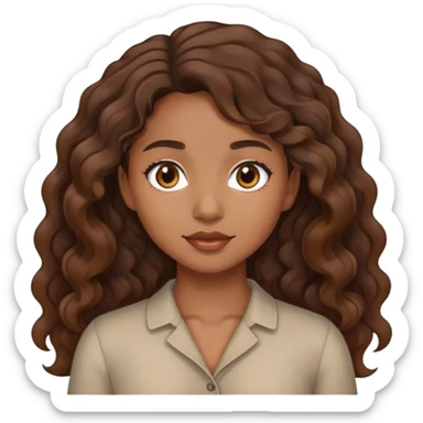 fille metisse brune cheveux ondulé sticker