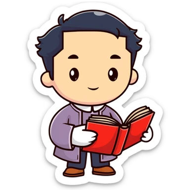 Victorian scholar with Chinese-English dictionary sticker