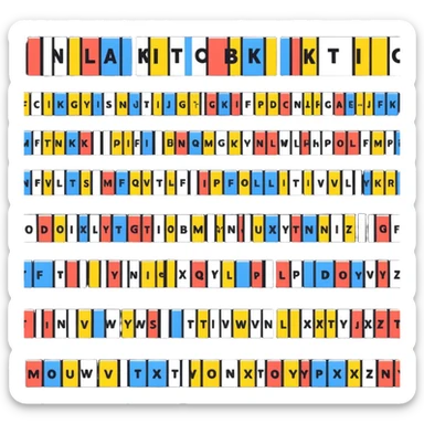 Cute English dictionary with alphabet letters sticker