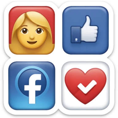 Socail media sauare emoji style icons 
Creat the quadrant with the logos of F.B, X, Trustpilot, Instagram, Youtube, Linkedineach icon is ther only ones, asme size, only icons of the social media that I mentioned only 6 icons sticker