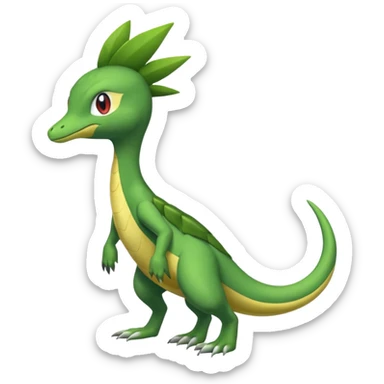 Sceptile-Snivy-hybrid-fusion (full body) sticker