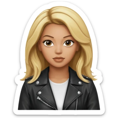 beyonce blonde hair jane wear leather jacket sticker