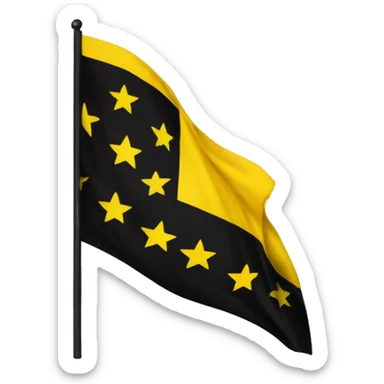 Bandera con amarillo con negro y estrellas amarillas  sticker