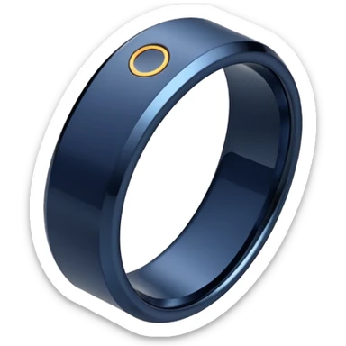 smart tech ring in #232952 (dark blue) color. Plain band with sensors visible inside sticker